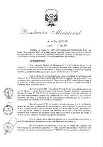 Rectificar el error de material de la resolucion ministerial N° 272-2017