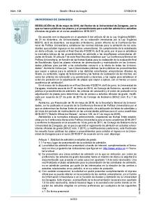 RESOLUCIÓN de 26 de mayo de 2016, del Rector de la Universidad