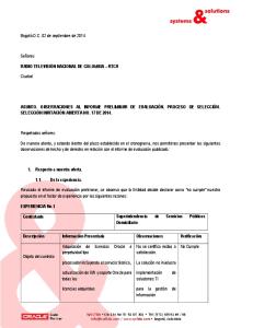 RTCV Ciudad ASUNTO. OBSERVACIONES AL