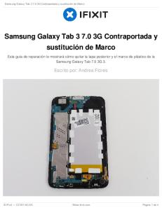 Samsung Galaxy Tab 3 7.0 3G Contraportada y sustitución de Marco