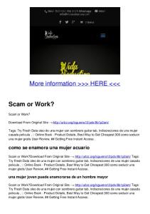 Scam or Work?