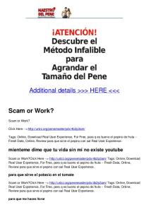 Scam or Work?