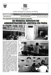 se reinicia servicio de administración de justicia en piura