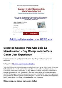 Secretos Caseros Para Que Baje La Menstruacion - Buy Cheap