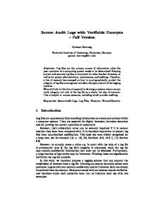 Secure Audit Logs with Verifiable Excerpts - Cryptology ePrint Archive