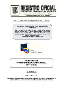 sentencia 048-13-scn-cc gaceta constitucional nº 004 - Corte