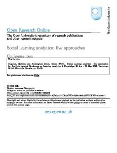 Social learning analytics: five approaches