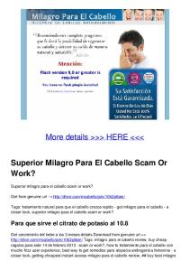 Superior Milagro Para El Cabello Scam Or Work?