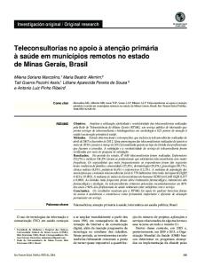 Teleconsultorias no apoio à atenção primária à ... - Semantic Scholar