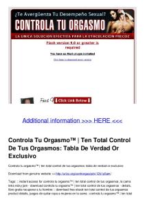 Ten Total Control De Tus Orgasmos: Tabla De Verdad Or Exclusivo