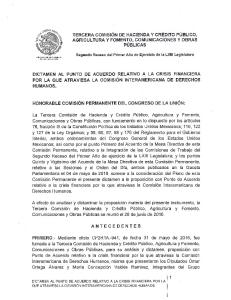 tercera comisión de hacienda y crédito público, agricultura y fomento