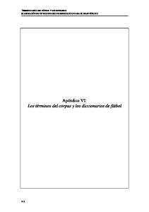 Terminología del fútbol y diccionarios: elaboración...