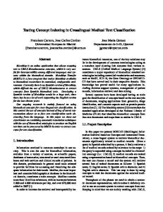 Testing Concept Indexing in Crosslingual Medical Text Classification