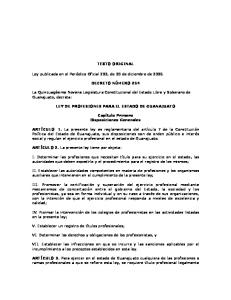 TEXTO ORIGINAL Ley publicada en el Periódico Oficial 202, de 20 de ...