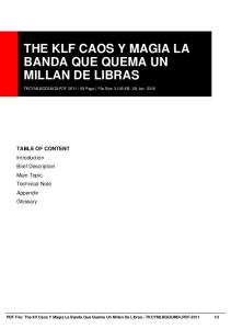 the klf caos y magia la banda que quema un millan ...  AWS