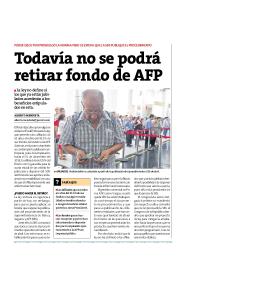 Todavía no se podrá retirar fondo de AFP