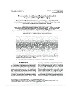 Transplantation of Autologous Olfactory ... - Ingenta Connect