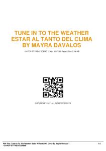 tune in to the weather estar al tanto del clima by ...  AWS