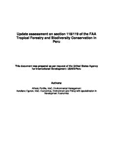 Update assessment on section 118/119 of the FAA Tropical ...