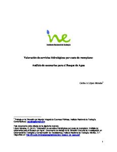 Valoración de servicios hidrológicos por costo de reemplazo: Análisis ...