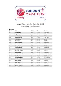 Virgin Money London Marathon 2015 – Elite Women Start List