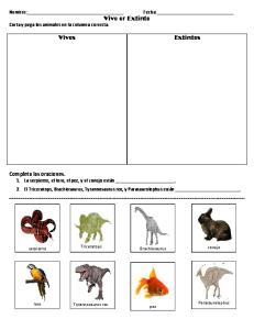 Vivo or Extinto Vivos Extintos Completa las oraciones